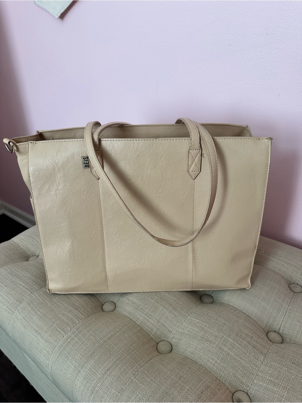 BEIS Neutral Beige Tote Bag